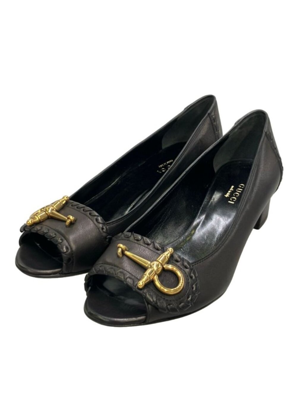 Gucci Open Toe Pumps Horsebit Heel